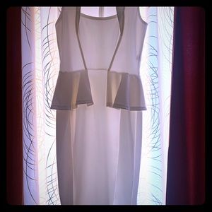 Peplum White Dress